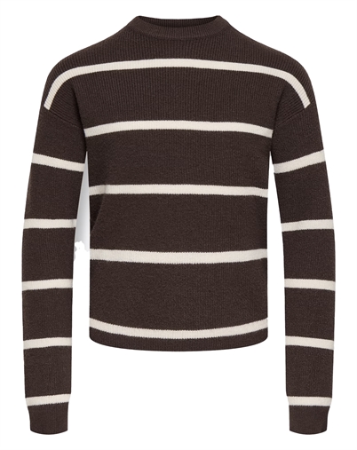 Kids Only - KOGFranca Life Short Stripe Strik - Coffee Bean